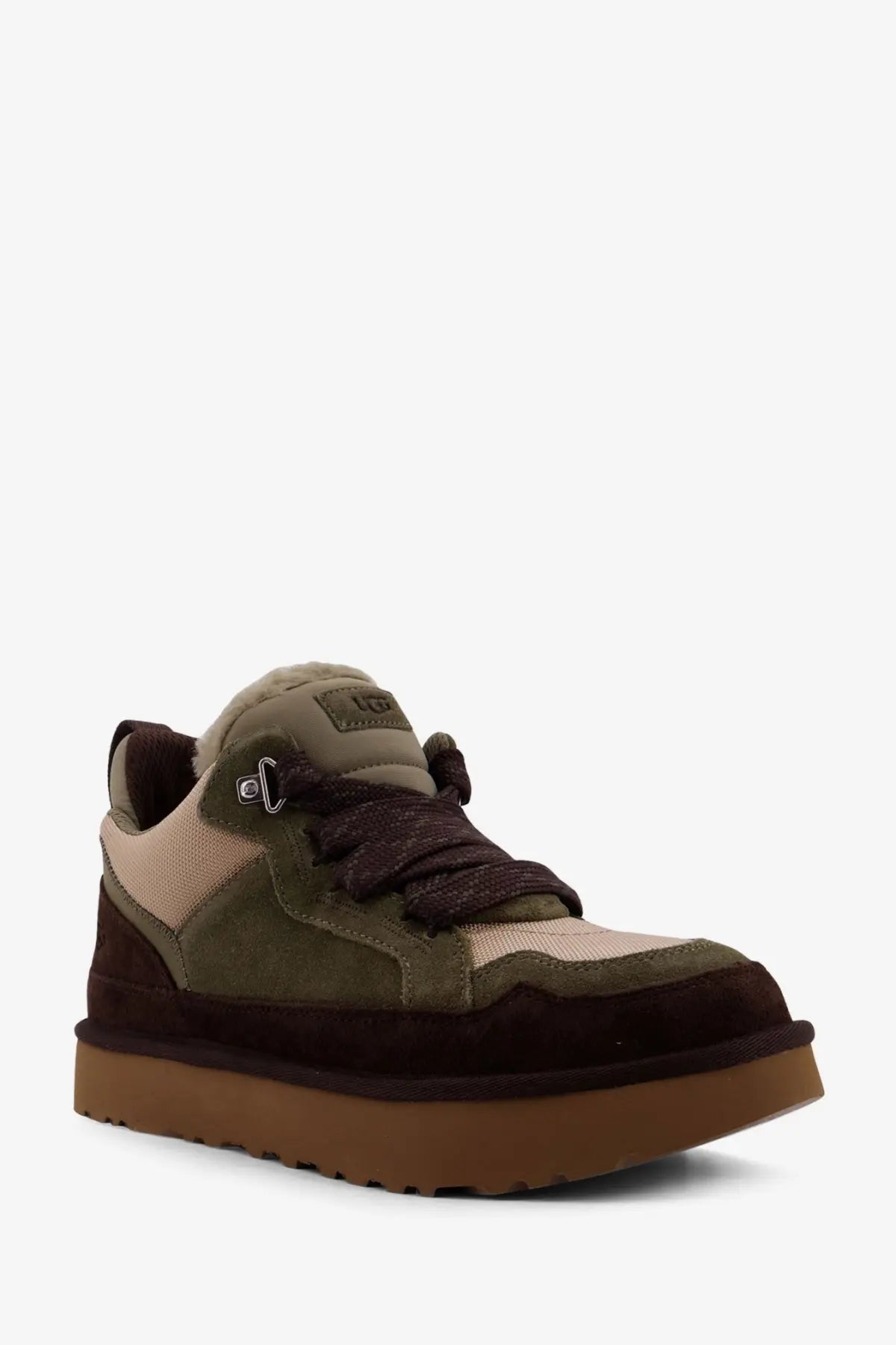 UGG Men's Lowmel Suede and Nylon Sneakers Green, view 2