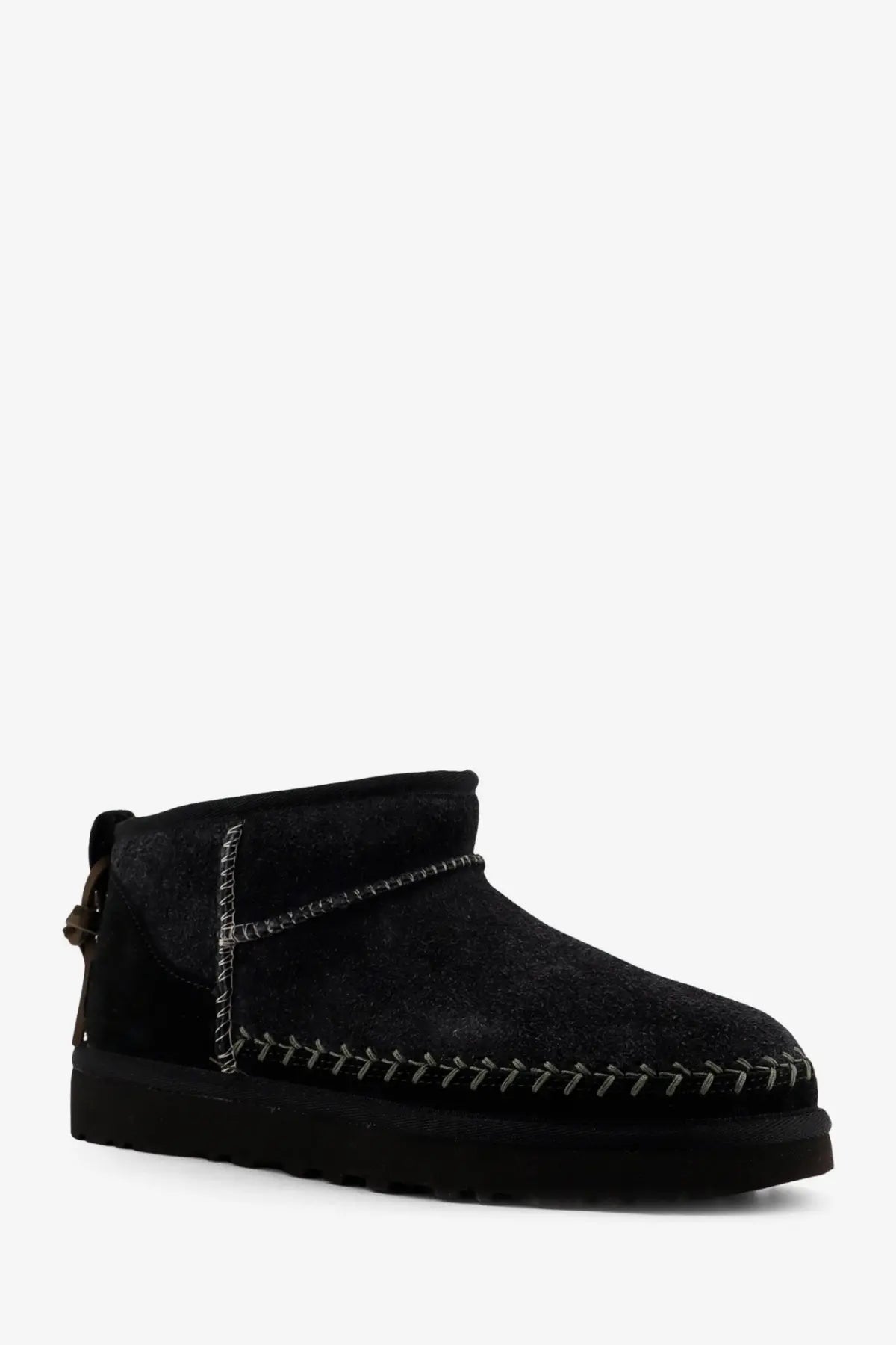 UGG Women's Classic Ultra Mini Biarritz Suede Ankle Boots Black, view 2