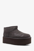 UGG Women's Classic Ultra Mini Platform Suede Ankle Boots Grey, view 2