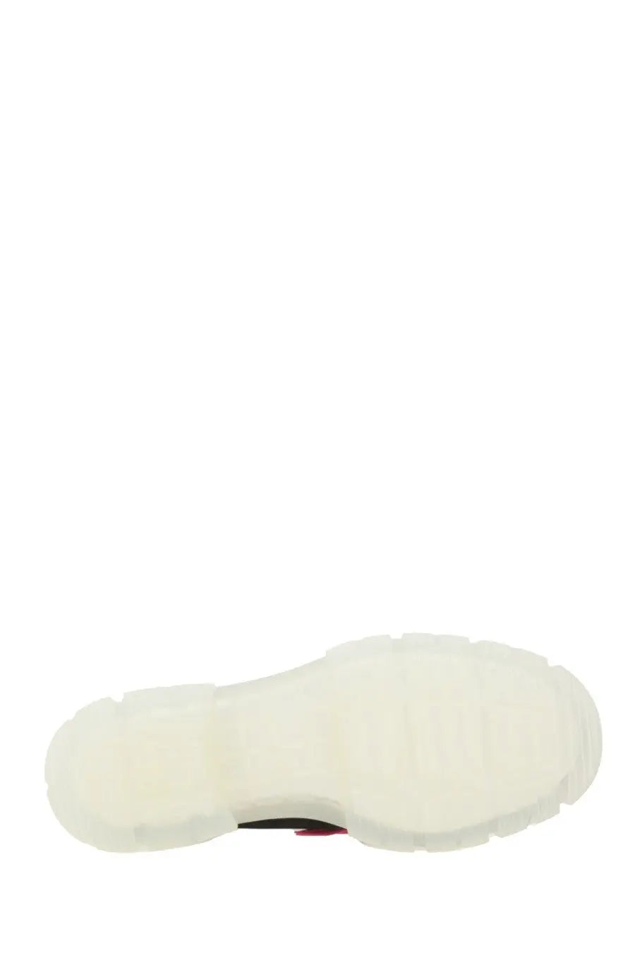 Ugg women’s mary jane areum black showing white rubber sole with chunky textured design