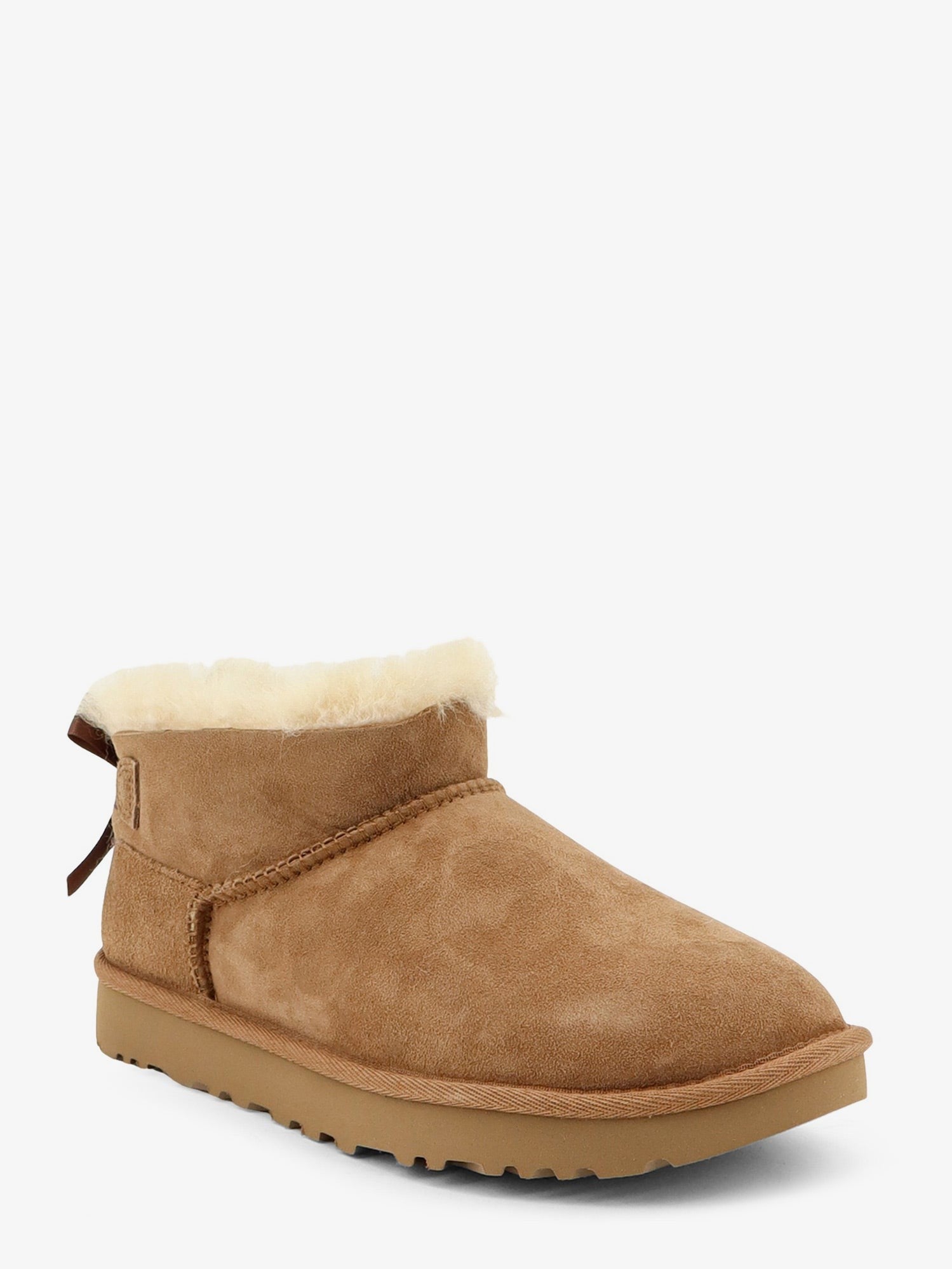 UGG Women's Ultra Mini Bailey Bow Suede Ankle Boot Brown