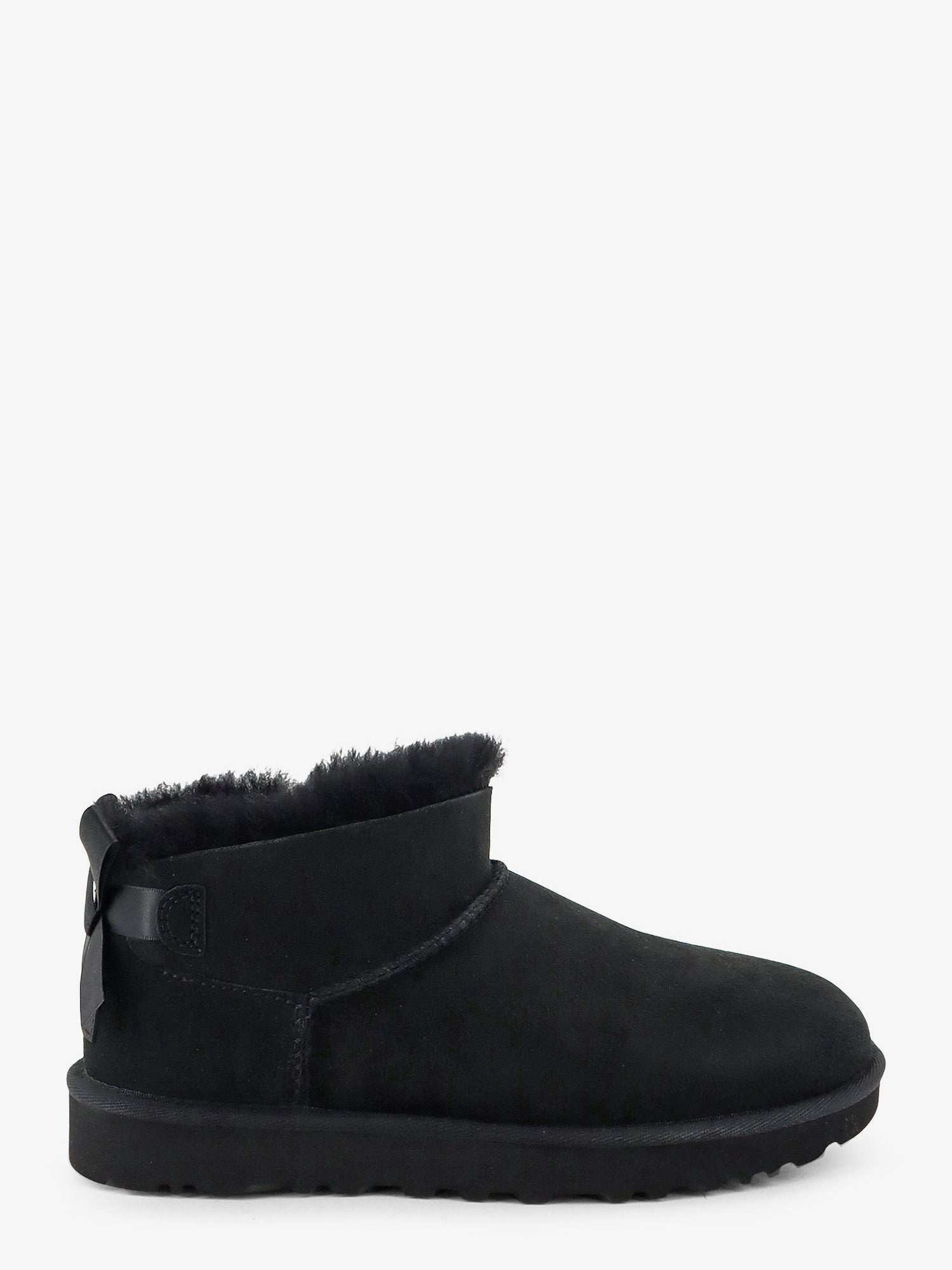 UGG Women's Ultra Mini Bailey Bow Suede Ankle Boot Black