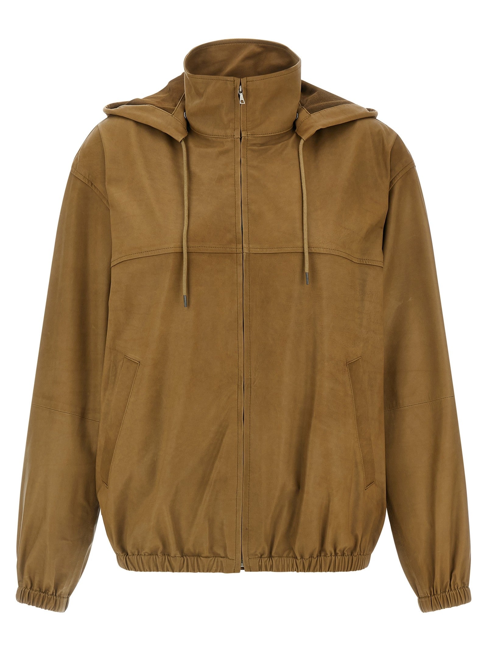 Auralee Ultra Thin Leather Jacket Brown
