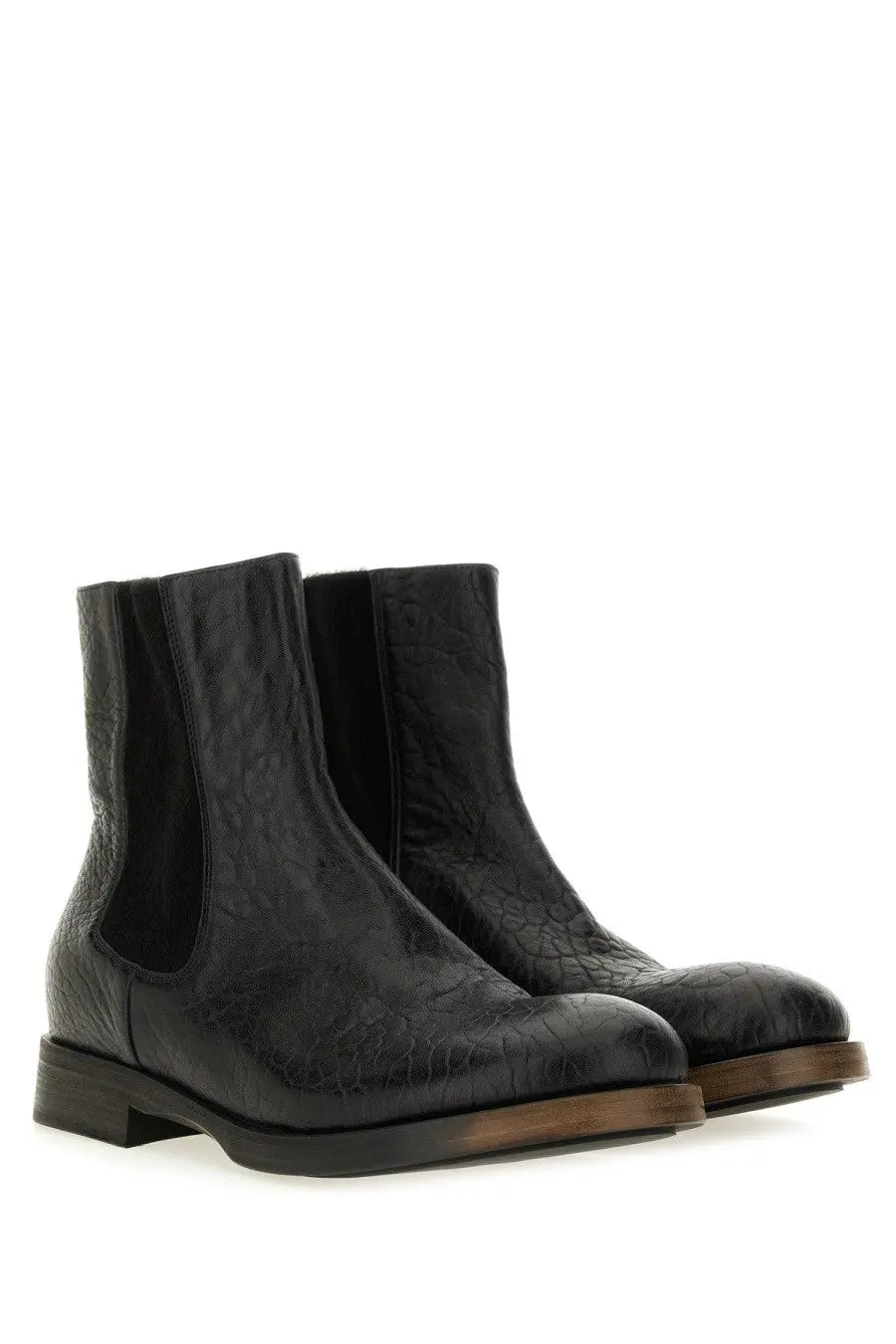Uma Wang Men's Leather Boot Black, view 2