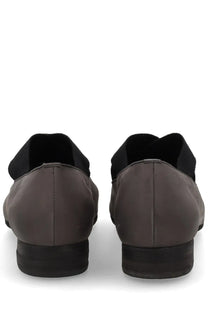 Uma wang women’s ballerina in pelle grey dark gray suede loafers with black rubber soles and elasticated inner lining