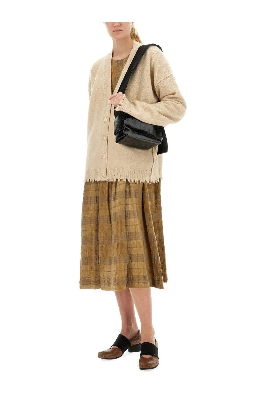 Uma Wang Women's Cashmere Cardigan Beige, view 2