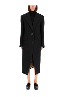 Uma wang women’s cassandra coat black oversized blazer with structured shoulders and double-breasted front
