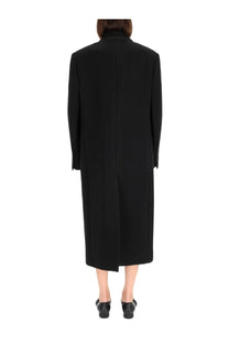 Uma Wang women’s Cassandra coat black tailored with structured silhouette and subtle contrast stitching on collar