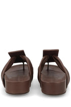 Uma Wang Women's Leather Flip-Flops Sandals Brown, view 4
