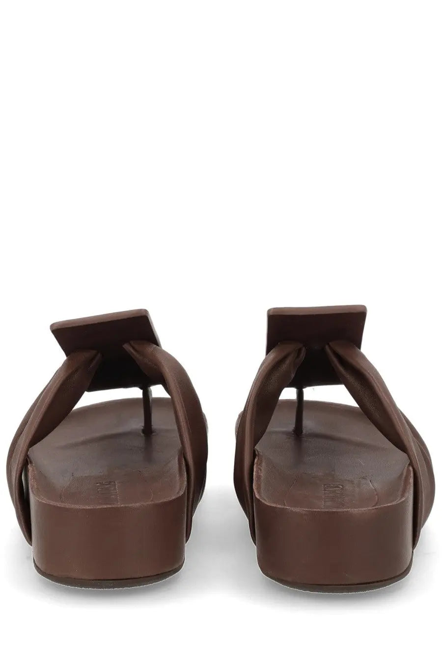 Uma Wang Women's Leather Flip-Flops Sandals Brown, view 4