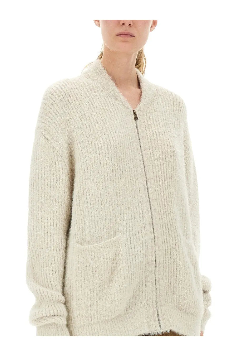 Uma Wang Women's Wool Blend Cardigan White, view 4