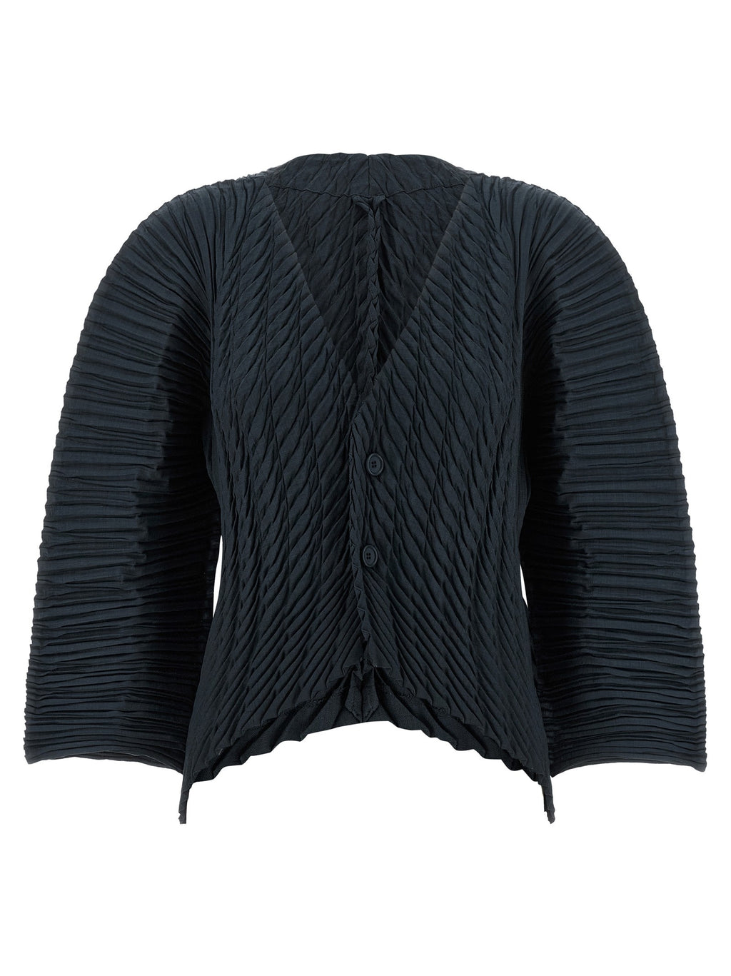 ISSEY MIYAKE Unfurling Pleats Cardigan Black