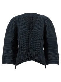 ISSEY MIYAKE Unfurling Pleats Cardigan Black