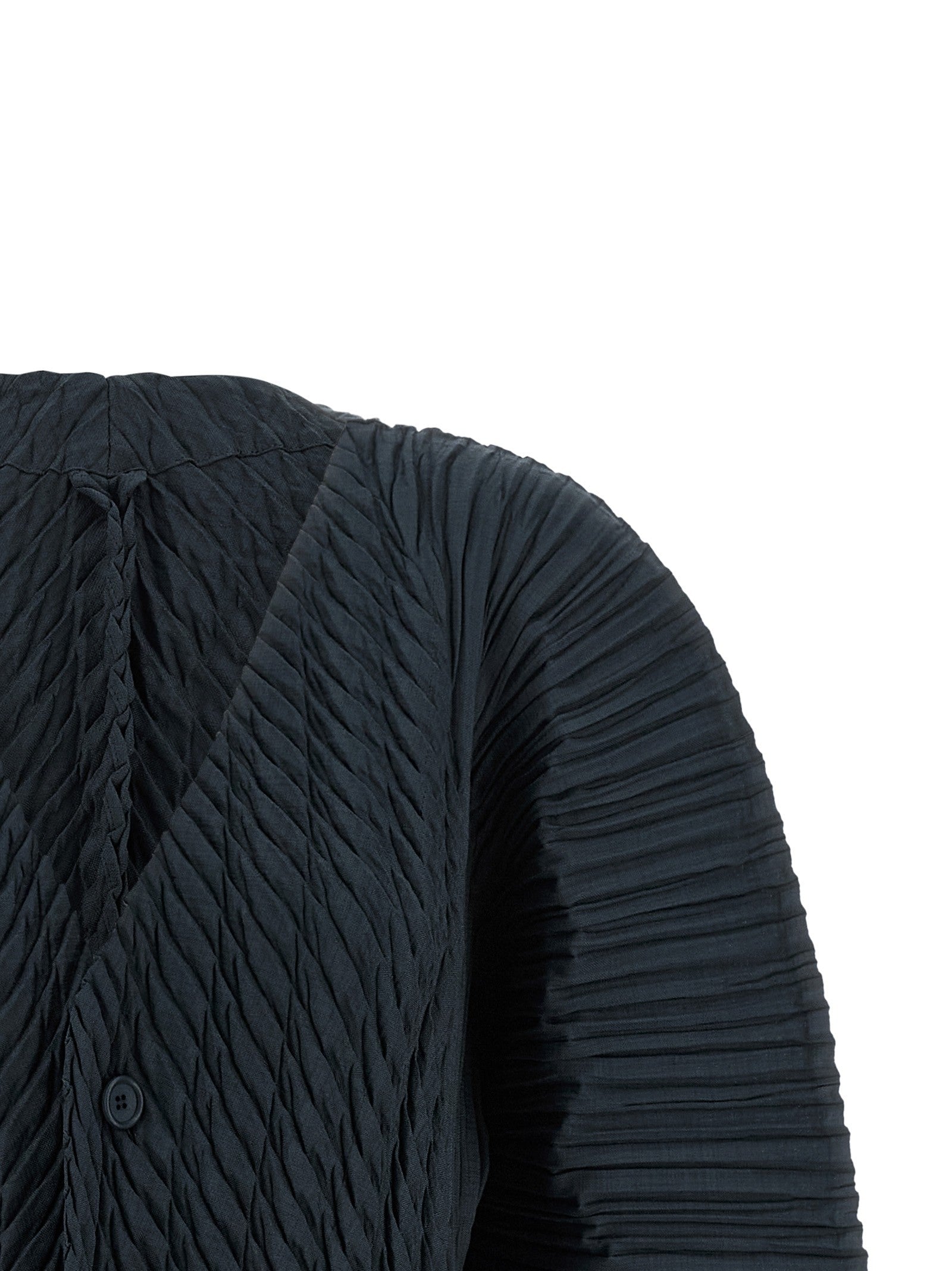 ISSEY MIYAKE Unfurling Pleats Cardigan Black