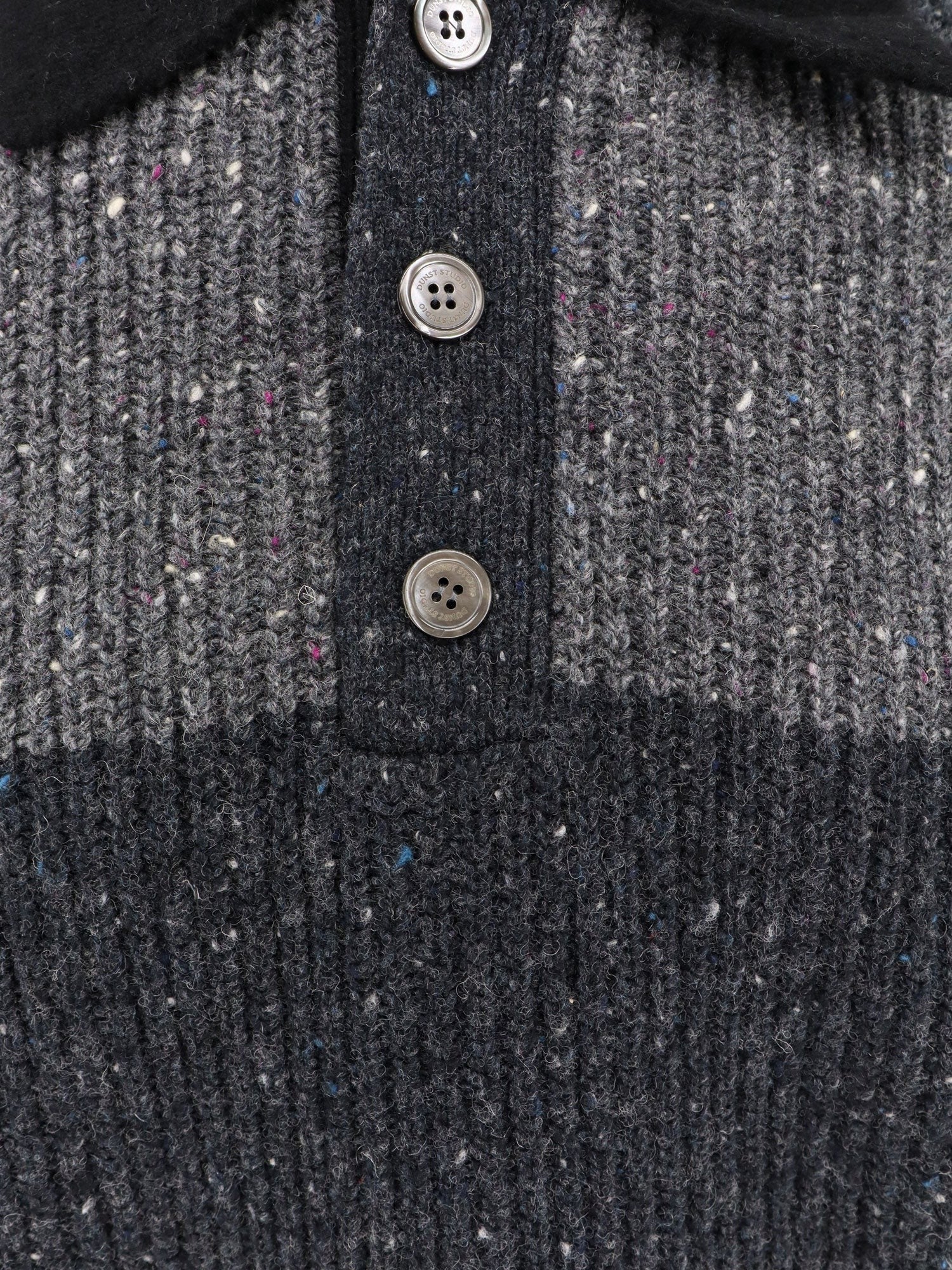 DUNST Unisex Unisex Chunky Rugby Wool Blend Sweater Grey