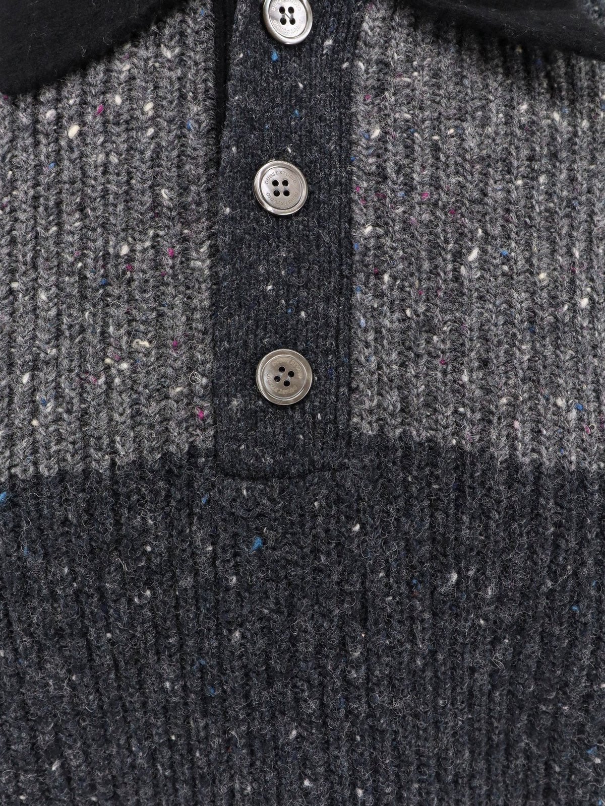 DUNST Unisex Unisex Chunky Rugby Wool Blend Sweater Grey, view 3