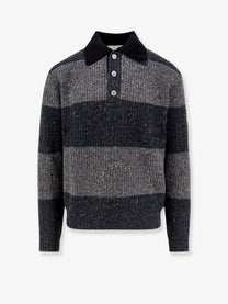 DUNST Unisex Unisex Chunky Rugby Wool Blend Sweater Grey