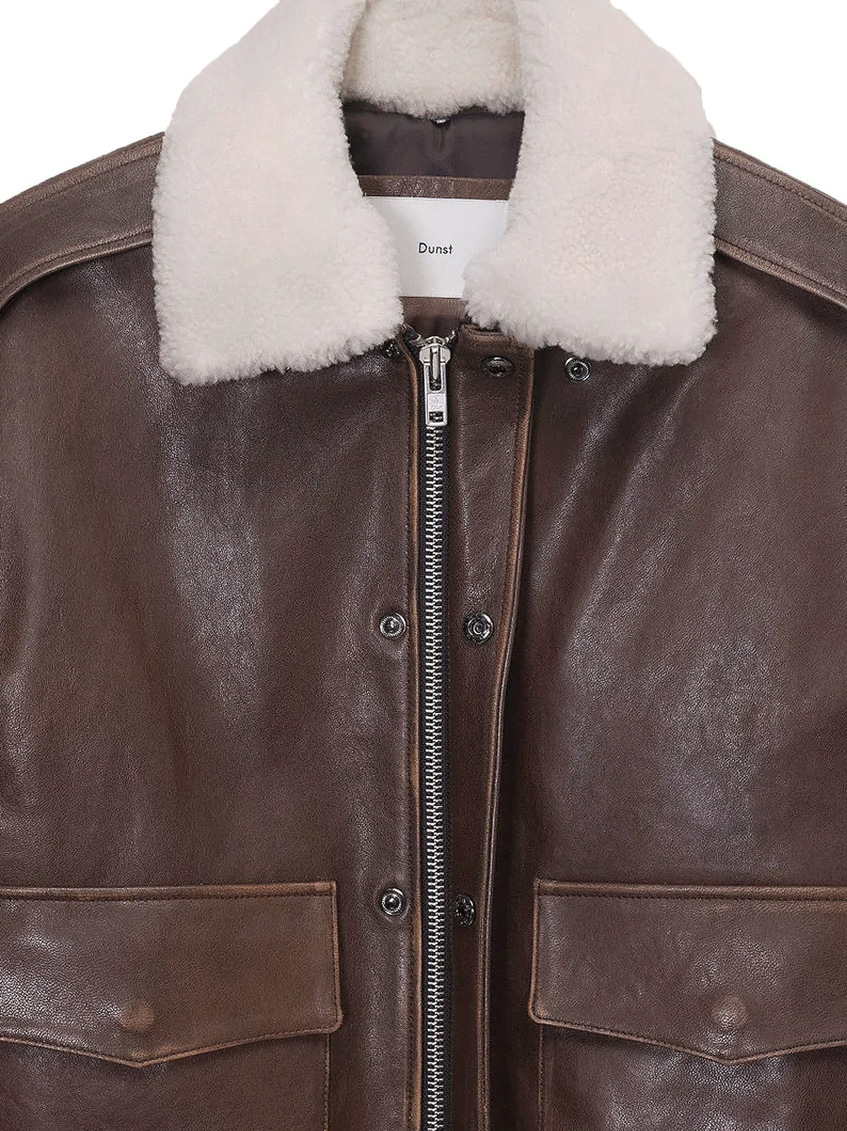 DUNST Men's Unisex Leather Jacket Brown