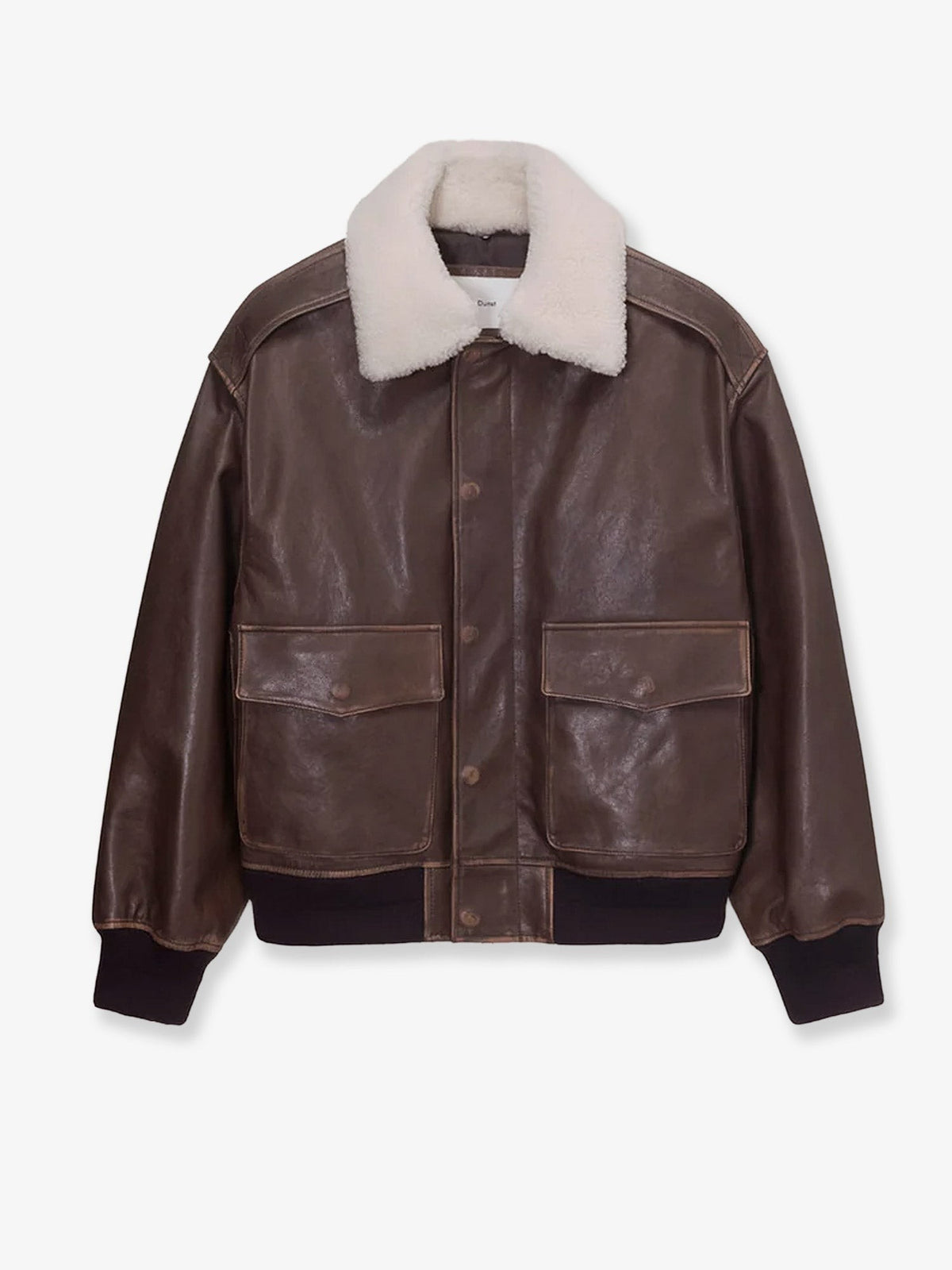 DUNST Men's Unisex Leather Jacket Brown