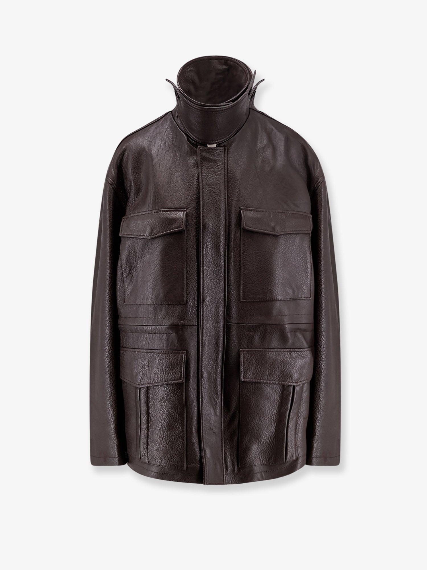 Tonywack Women's Unisex Leather Jacket Brown