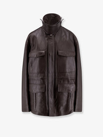 Tonywack Women's Unisex Leather Jacket Brown