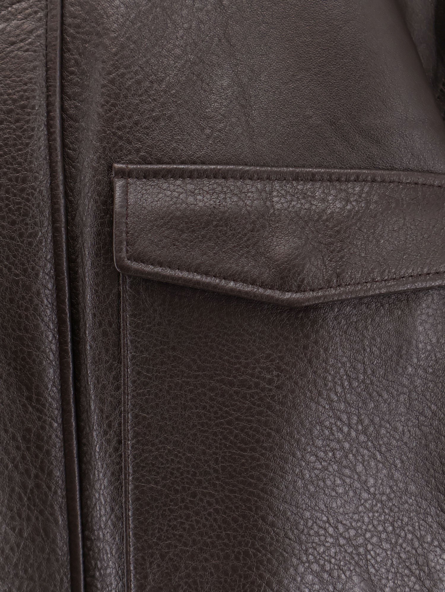 Tonywack Women's Unisex Leather Jacket Brown