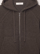 DUNST Men's Unisex Wool Blend Hooded Cardigan Brown, view 3