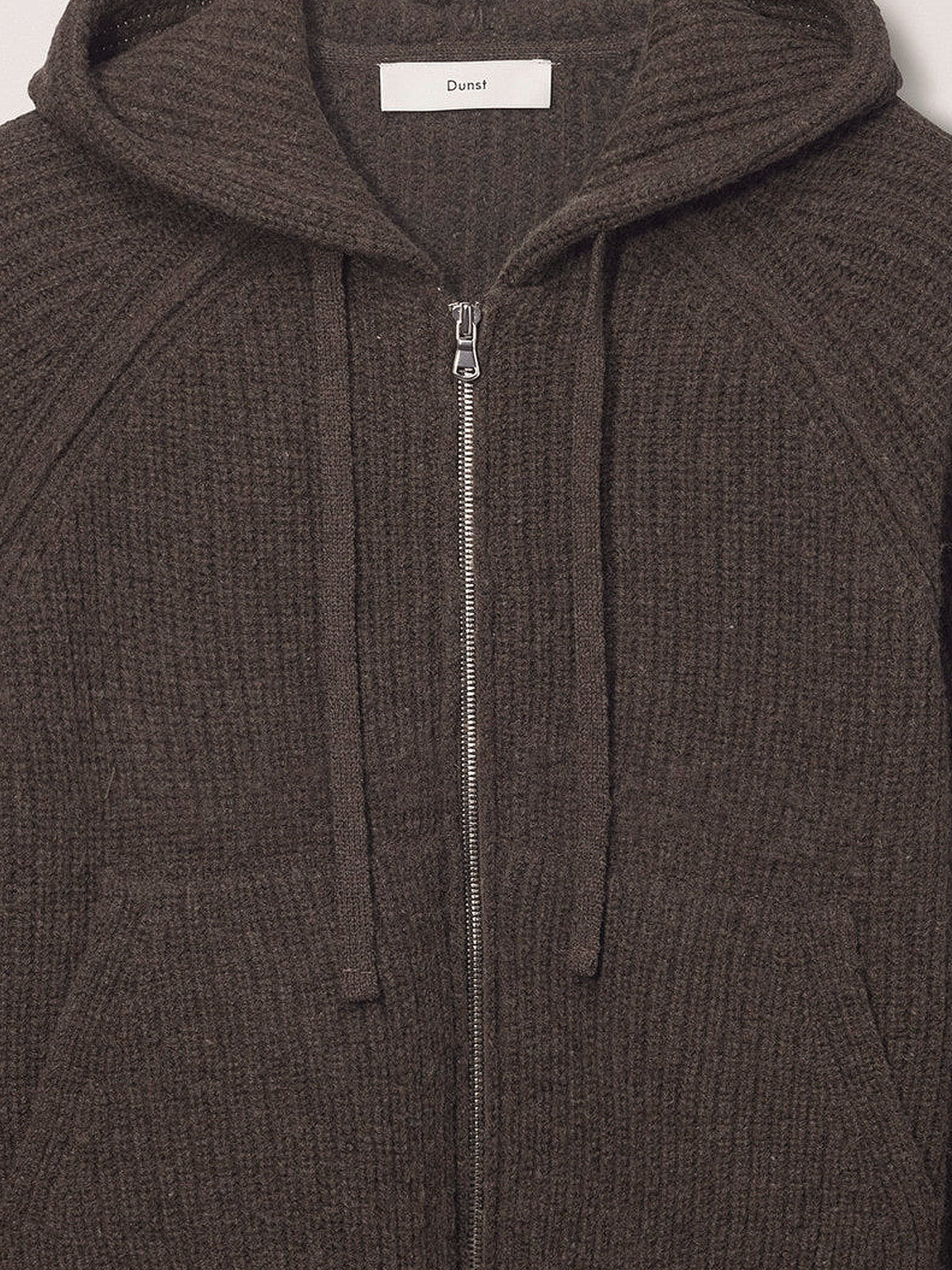 DUNST Men's Unisex Wool Blend Hooded Cardigan Brown, view 3