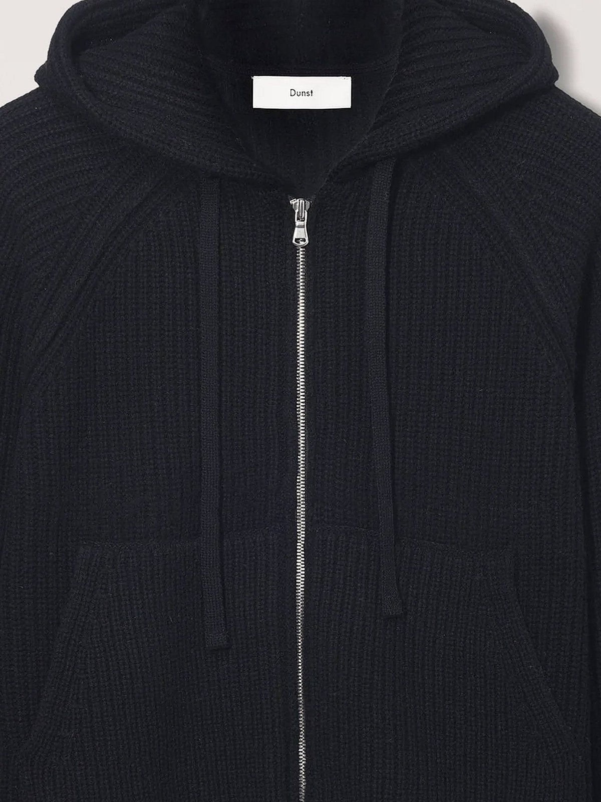 DUNST Men's Unisex Wool Blend Hooded Cardigan Black