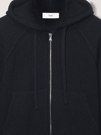 DUNST Men's Unisex Wool Blend Hooded Cardigan Black