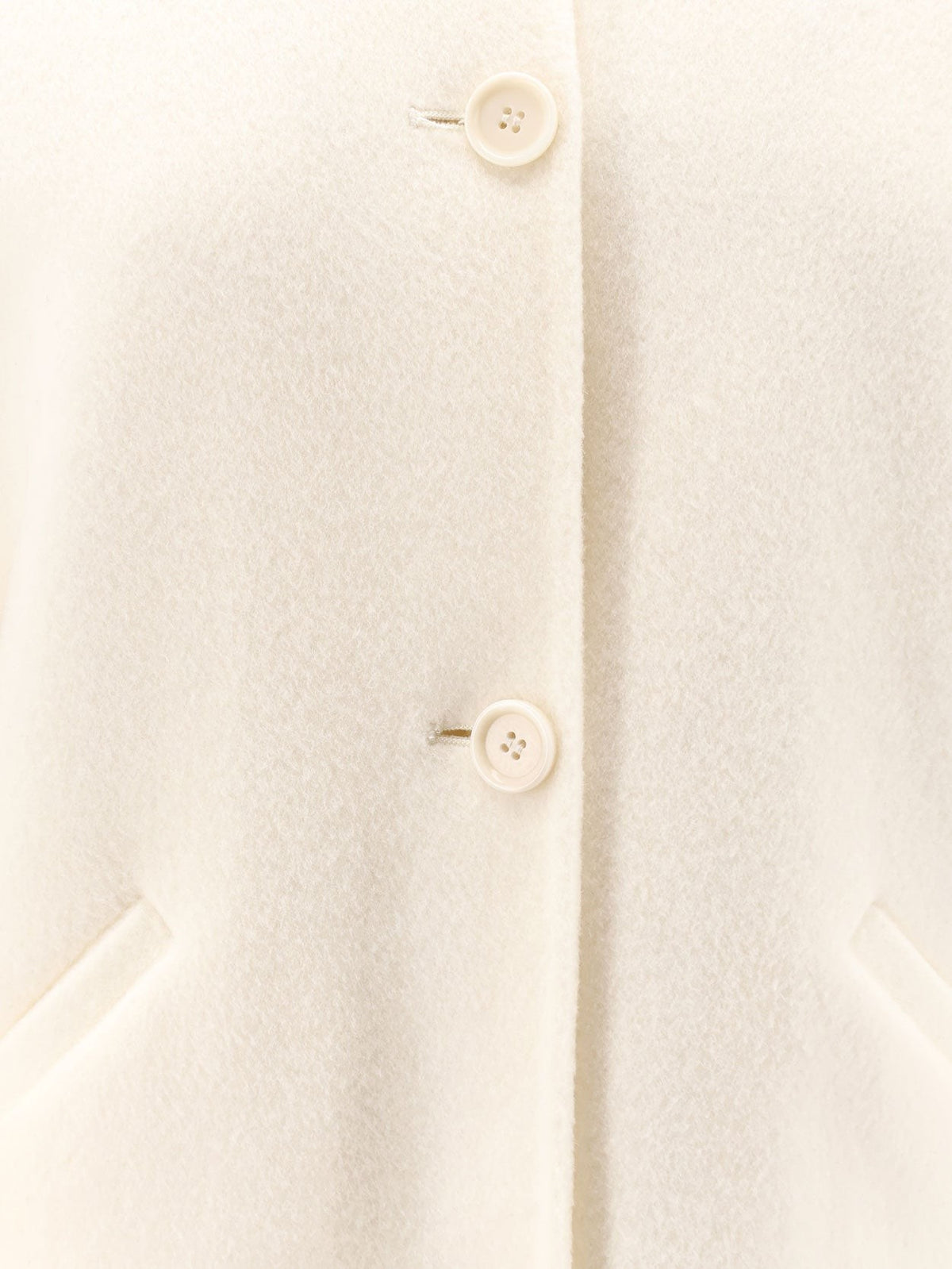 ASPESI Women's Unlined Wool Coat White, view 3