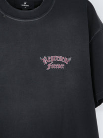 Represent Men's Used Effect Cotton Shirt Black