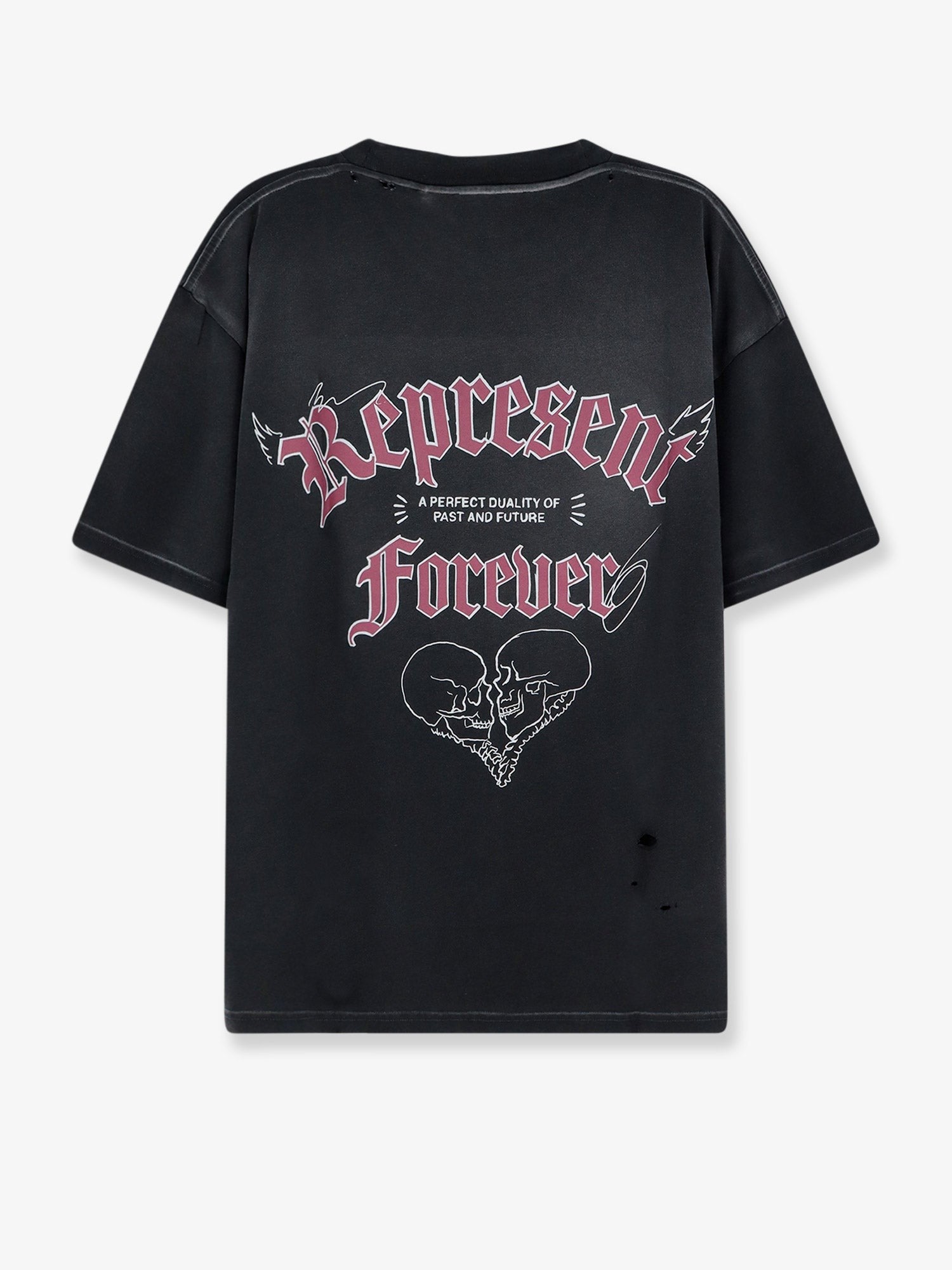 Represent Men's Used Effect Cotton Shirt Black