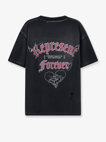 Represent Men's Used Effect Cotton Shirt Black