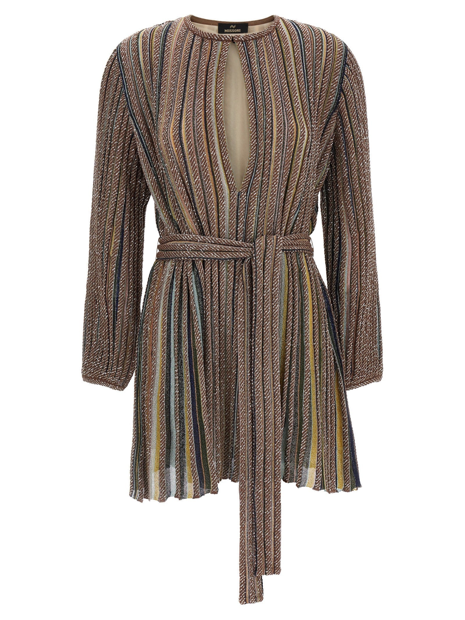 Missoni Neck and Belt Dress Gold