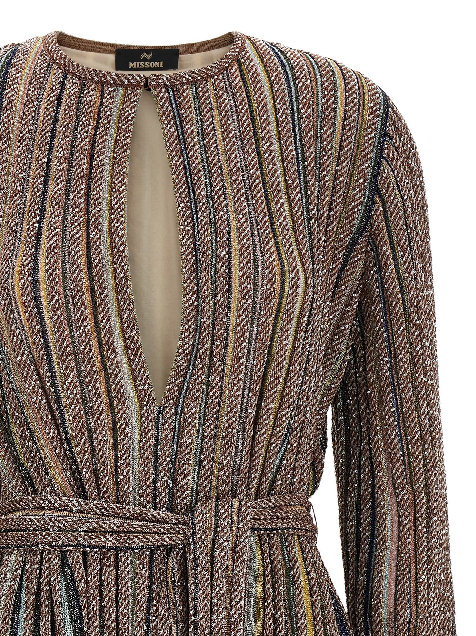 Missoni Neck and Belt Dress Gold