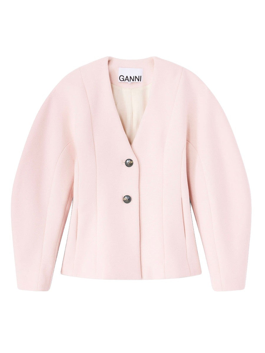 Ganni Women's Neck Blazer Blue