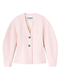 Ganni Women's Neck Blazer Blue