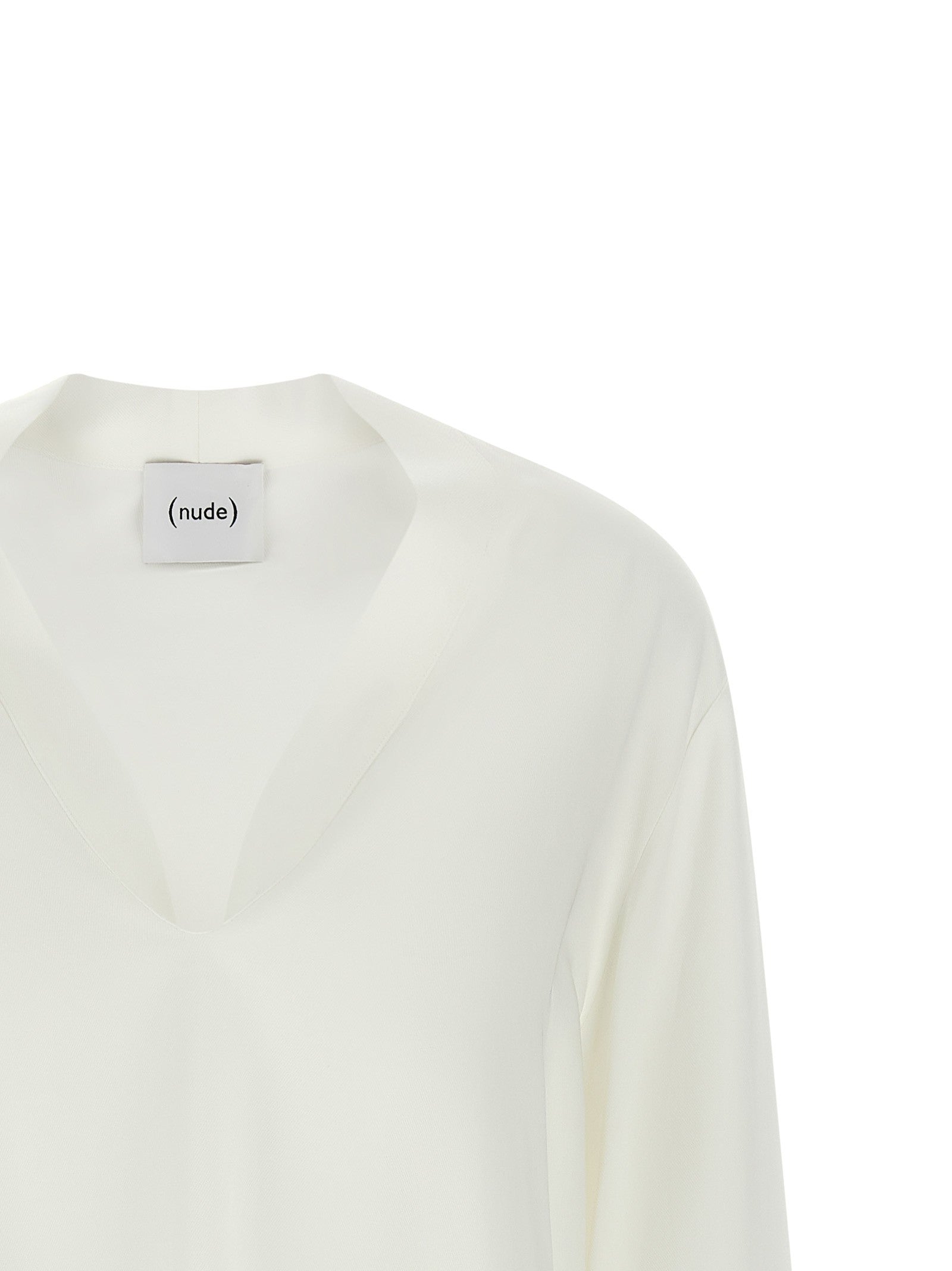 Nude Lucy Neck Blouse White