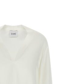 Nude Lucy Neck Blouse White