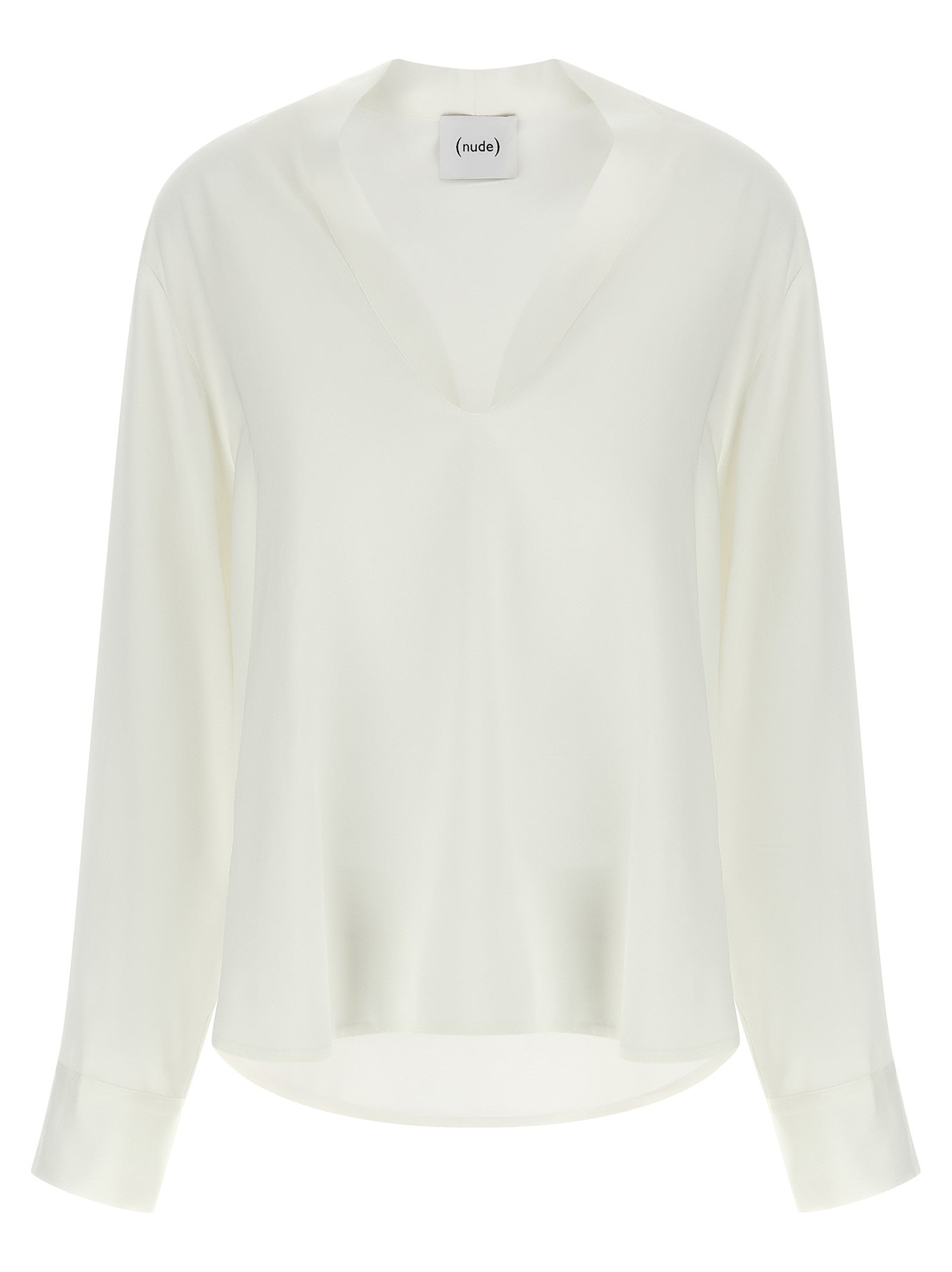 Nude Lucy Neck Blouse White
