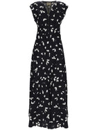 Alysi Women's Neck Long Dress Black