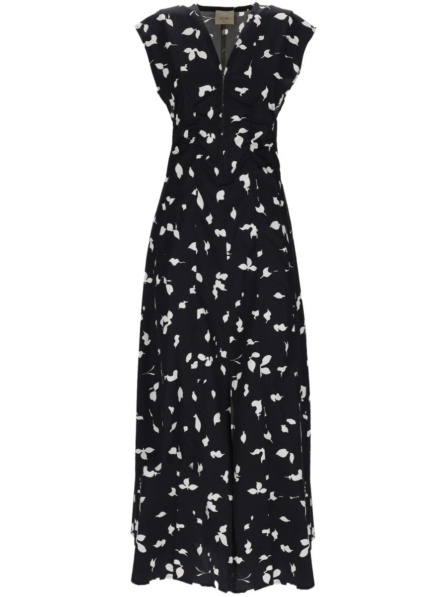 Alysi Women's Neck Long Dress Black