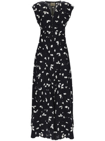 Alysi Women's Neck Long Dress Black