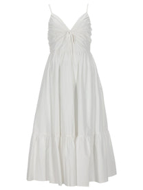 Michael Kors Women's Neck Midi Dress White