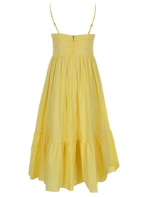 Michael Kors Women's Neck Midi Dress Yellow