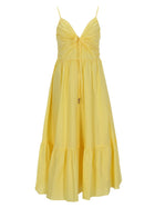 Michael Kors Women's Neck Midi Dress Yellow