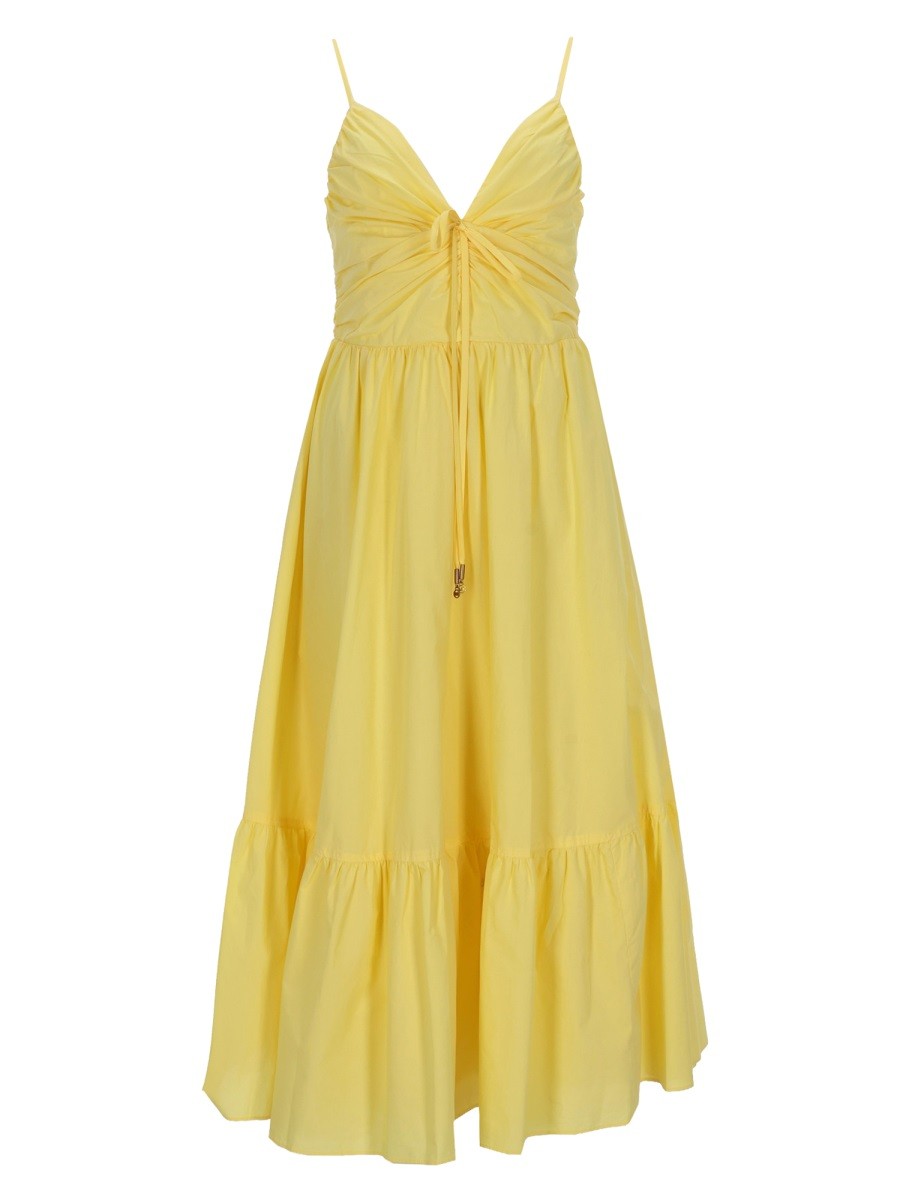 Michael Kors Women's Neck Midi Dress Yellow