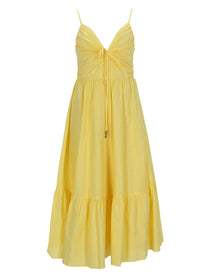 Michael Kors Women's Neck Midi Dress Yellow
