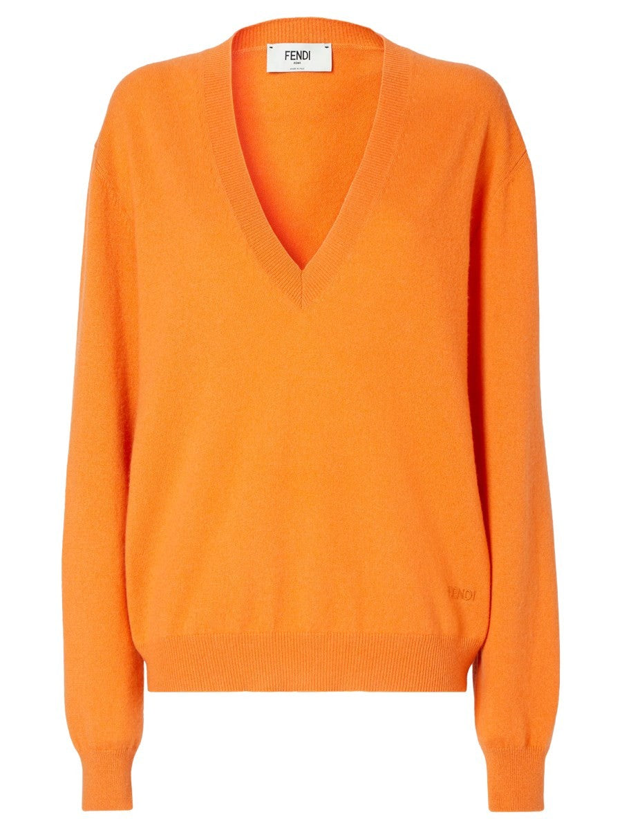Fendi Women's Neck Sweater Orange